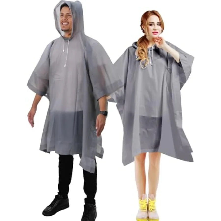 ANYOO Rain Ponchos for Adults Hooded Rain Jackets 2 Pack