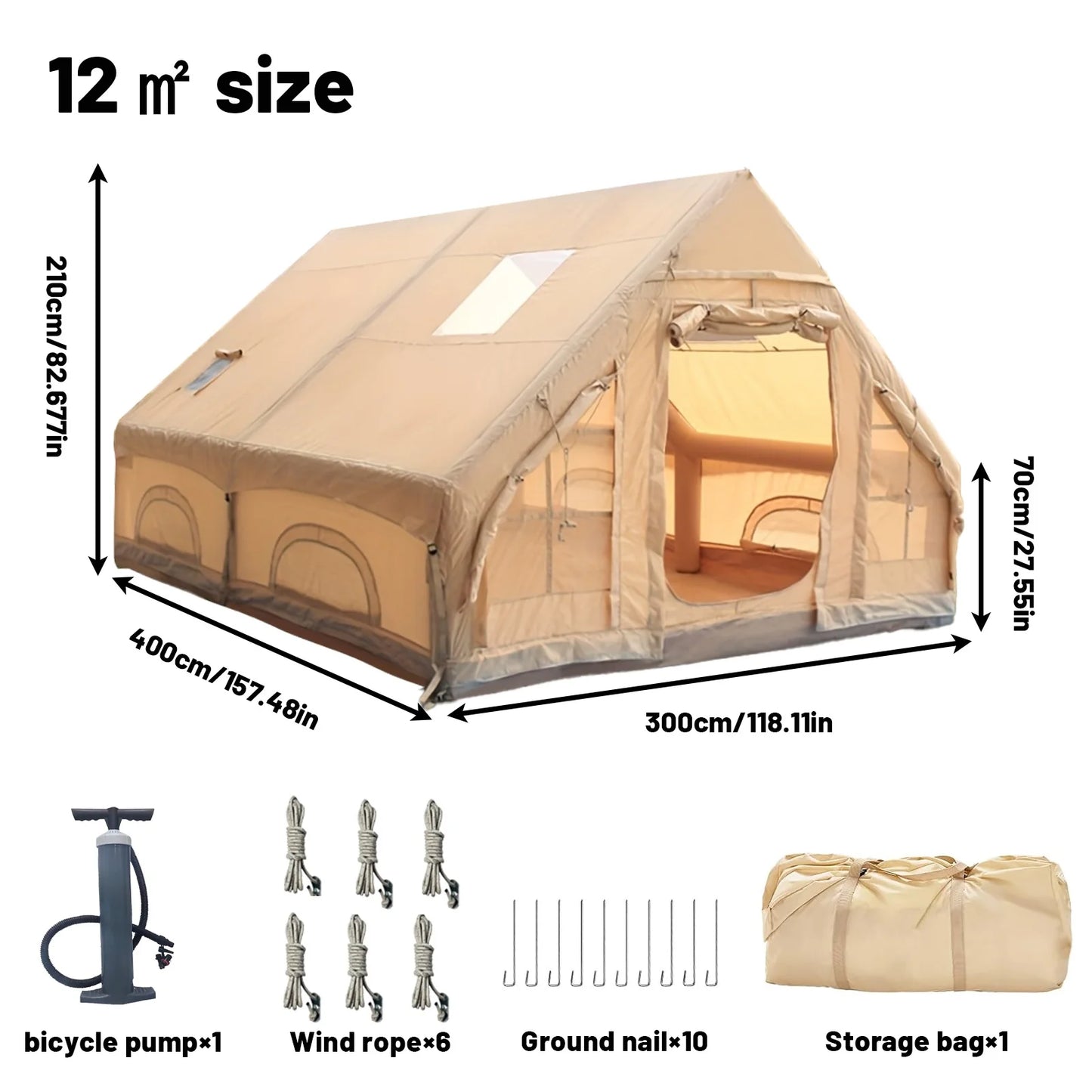 Pakicetus Inflatable Family Tent With Skylight And Quick Setup