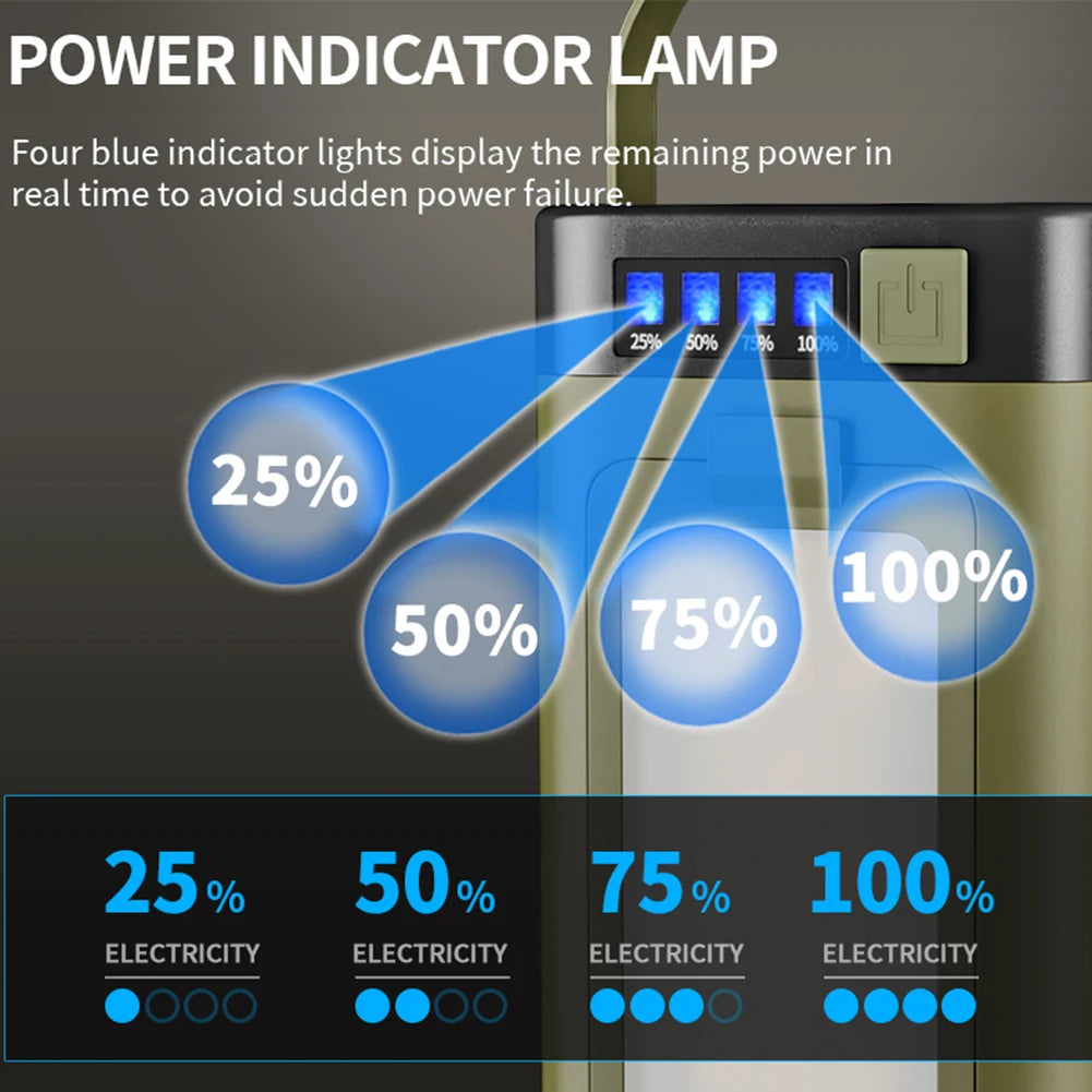 Solar Rechargeable Camping Lantern Foldable LED Light Waterproof Portable