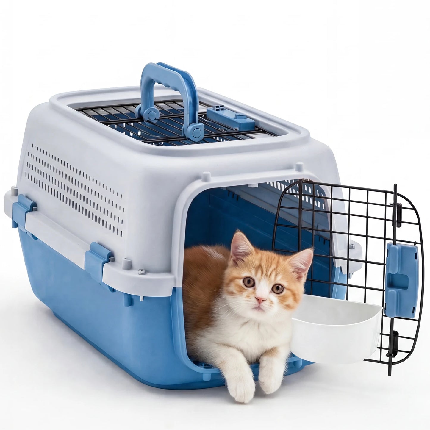 Pet Carrier For Small Dogs And Cats Front Top Load Wire Door Crate