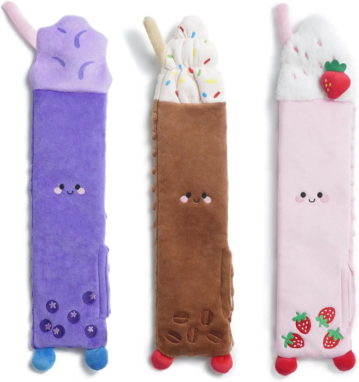 Dog Squeaky Toy Set Five Crinkle Plush No Stuffing