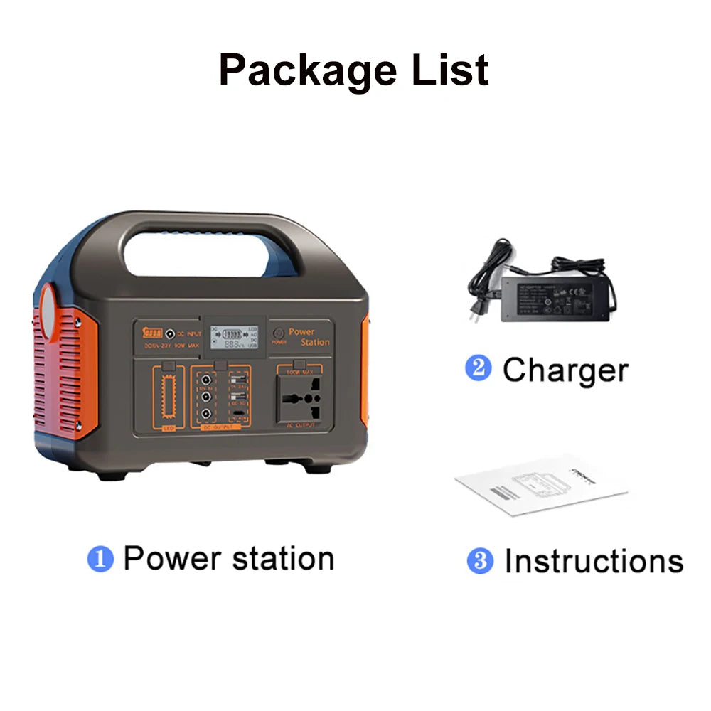 GaiaRay Electric 500W Portable Solar Power Station LifePO4 Battery