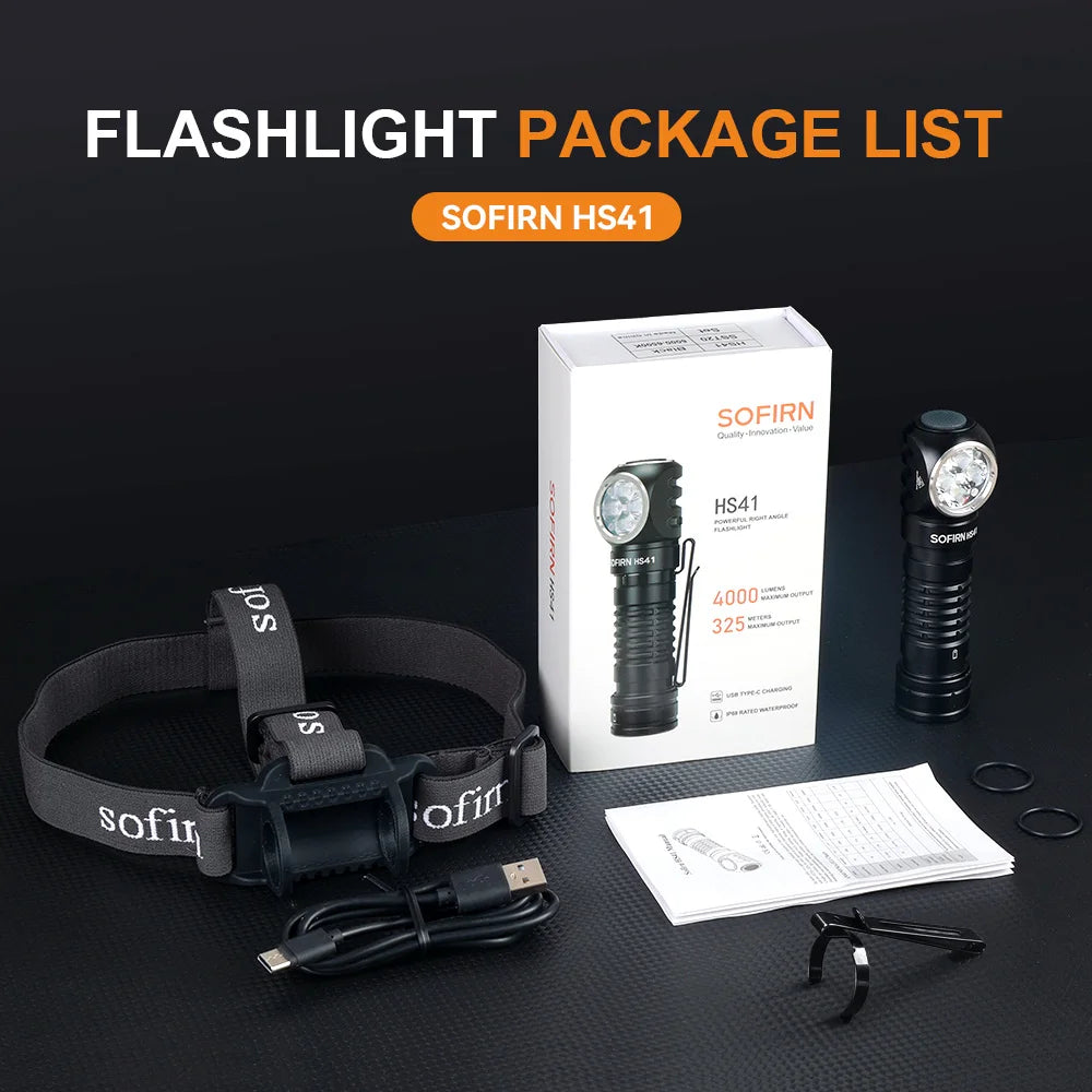 Sofirn HS41 Headlamp 4000lm USB C Rechargeable LED Flashlight