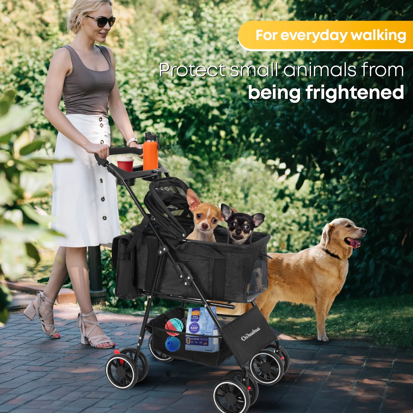 CHIHUAHUA 3in1 Pet Stroller For Medium Dogs Cats All Terrain
