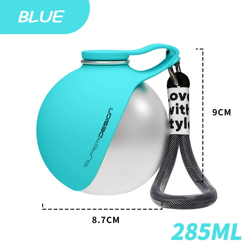 Portable Outdoor Pet Water Bottle With Bowl Stainless Steel 304