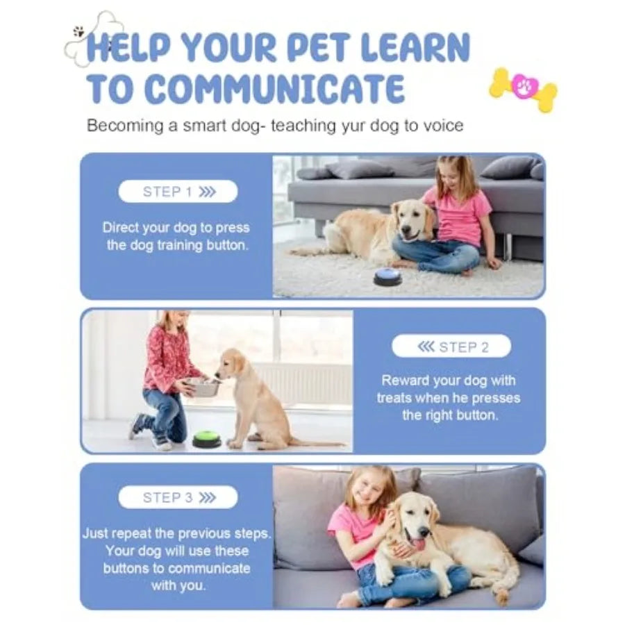 Dog Talking Button Set 8 Buttons Recordable Voice Training Aid