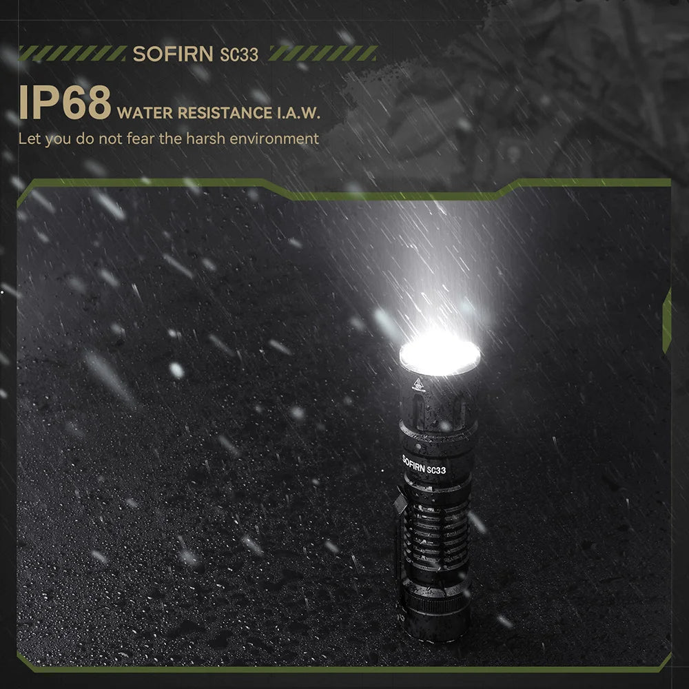 Sofirn SC33 XHP70.3 HI LED Flashlight 5200lm USB-C Rechargeable Torch