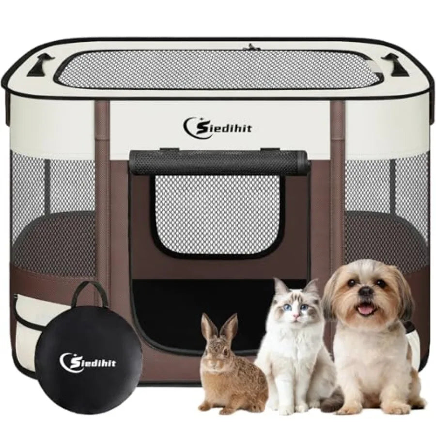 Foldable Pet Playpen Kennel for Dogs Cats Rabbits and More