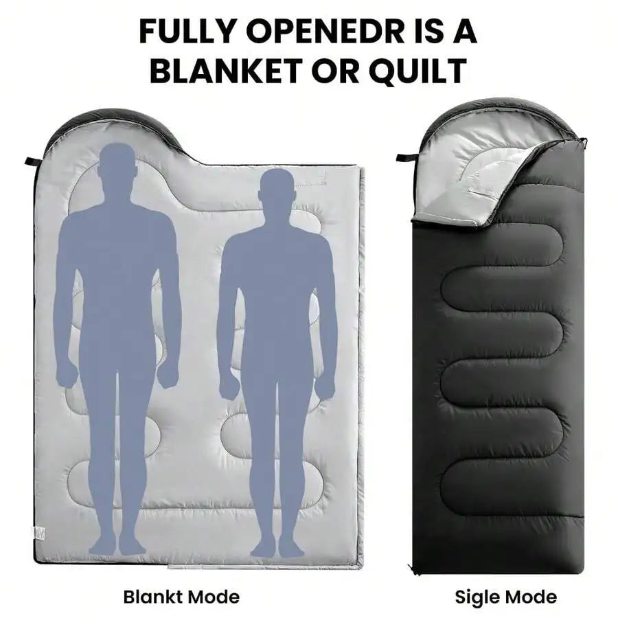 Lightweight 3-Season Sleeping Bag Polyester Pongee For Camping