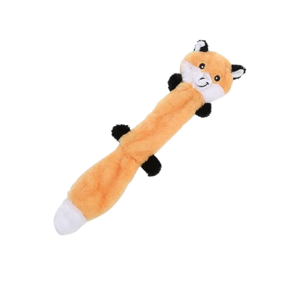 Three Piece Plush Dog Toys Squeaky Squirrel Raccoon Fox Bite Resistant