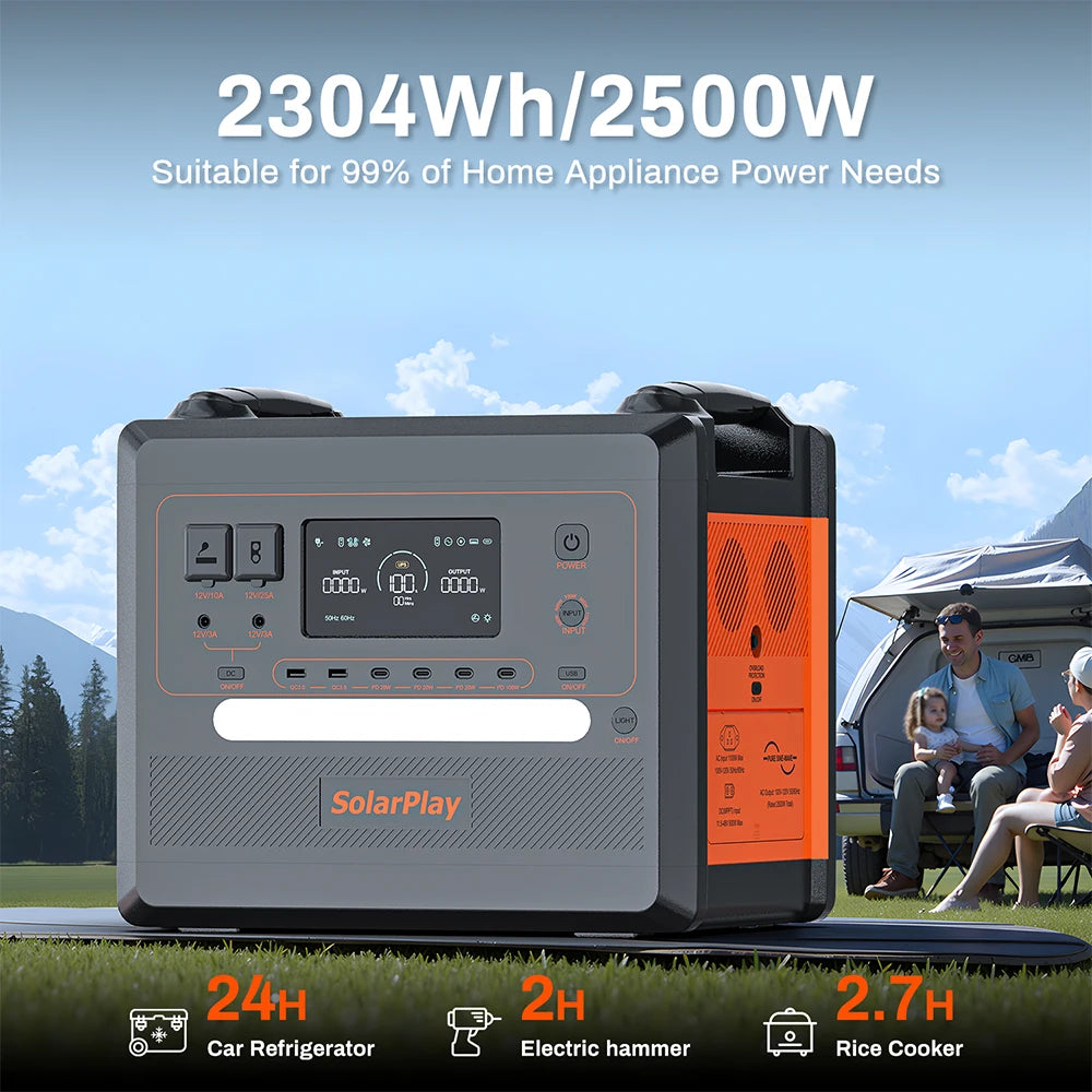 SolarPlay Portable Power Station 2500W 2300Wh Solar Generator