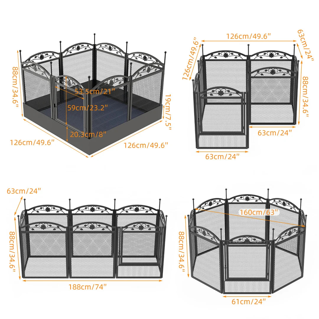 BINGOPAW 8-Panel Heavy Duty Dog Playpen With Waterproof Pad