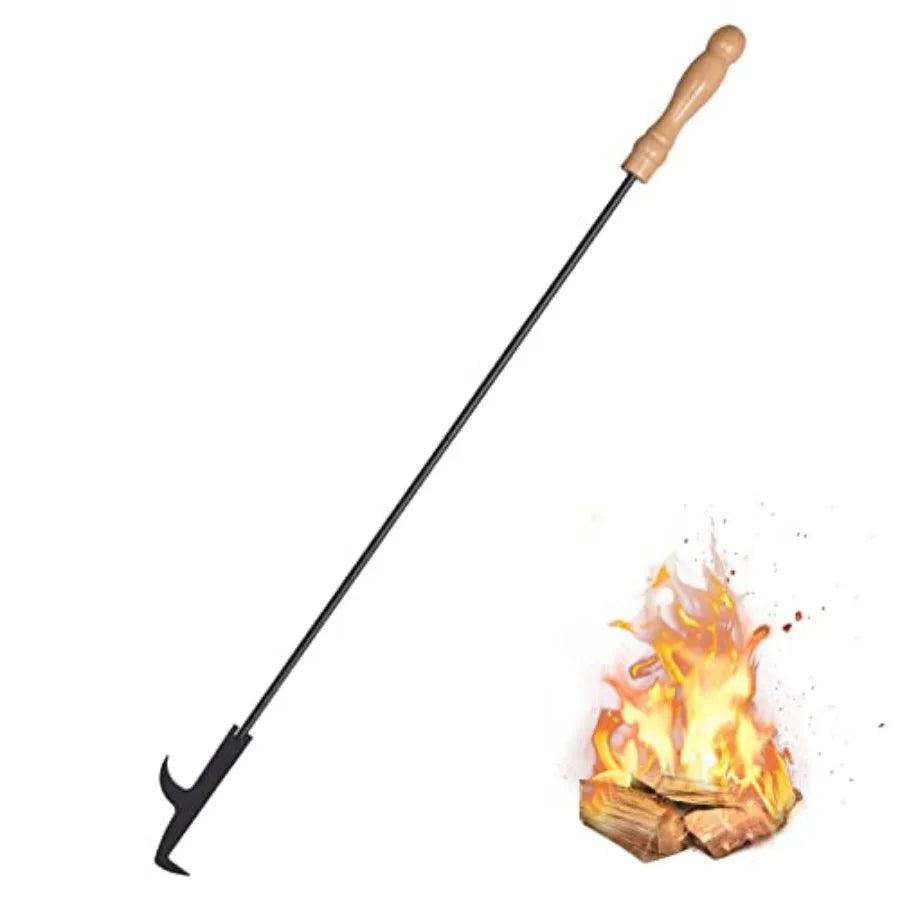 Heavy Duty Camp Fire Stick With Wooden Handle For Camping