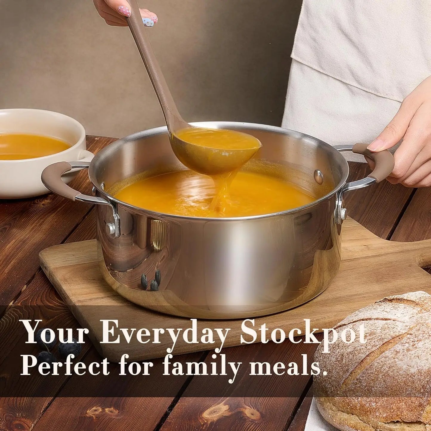 Stainless Steel 19pc Cookware Set With Detachable Handle Induction Compatible