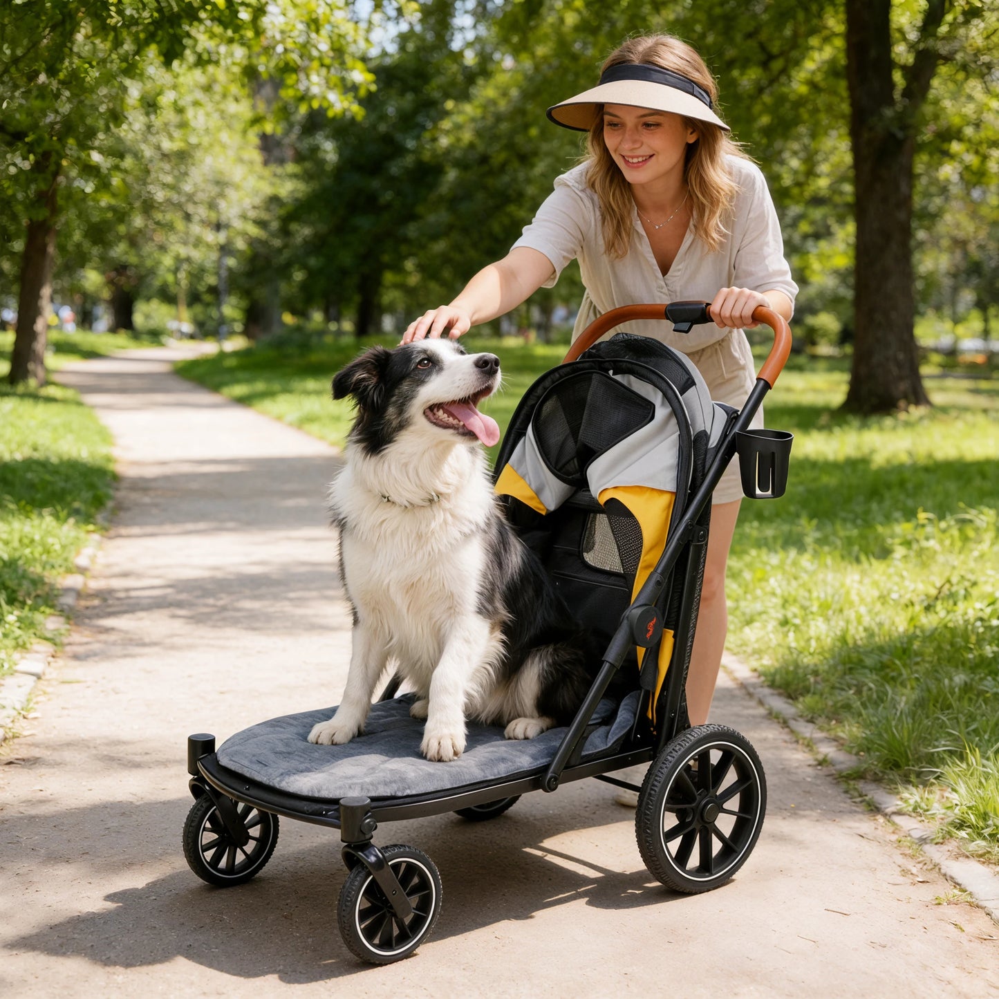 Foldable Pet Stroller for Dogs and Cats Travel in Comfort
