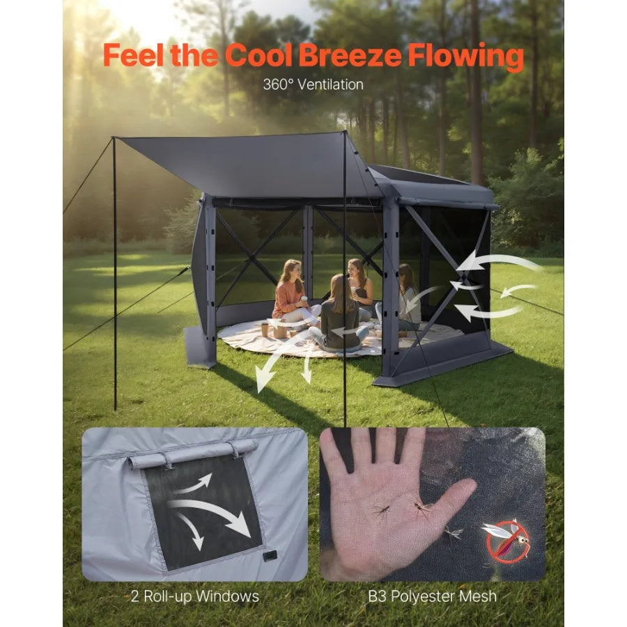 Pop Up Gazebo Screen Tent With Bite Proof Mesh For Outdoor Use