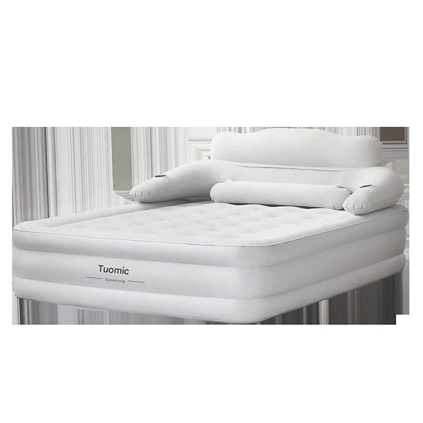 Inflatable Camping Mattress For Two With Durable Flocking Fabric