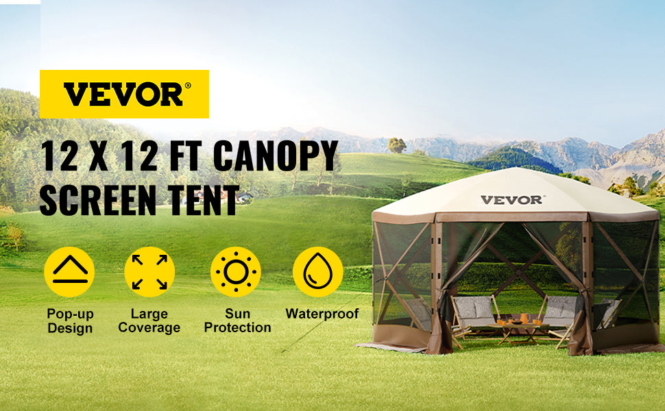 SucceBuy Pop Up Camping Gazebo Canopy Shelter