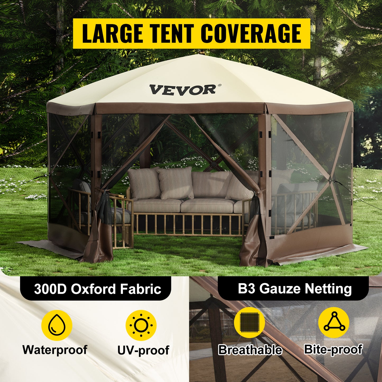 SucceBuy Pop Up Camping Gazebo Canopy Shelter