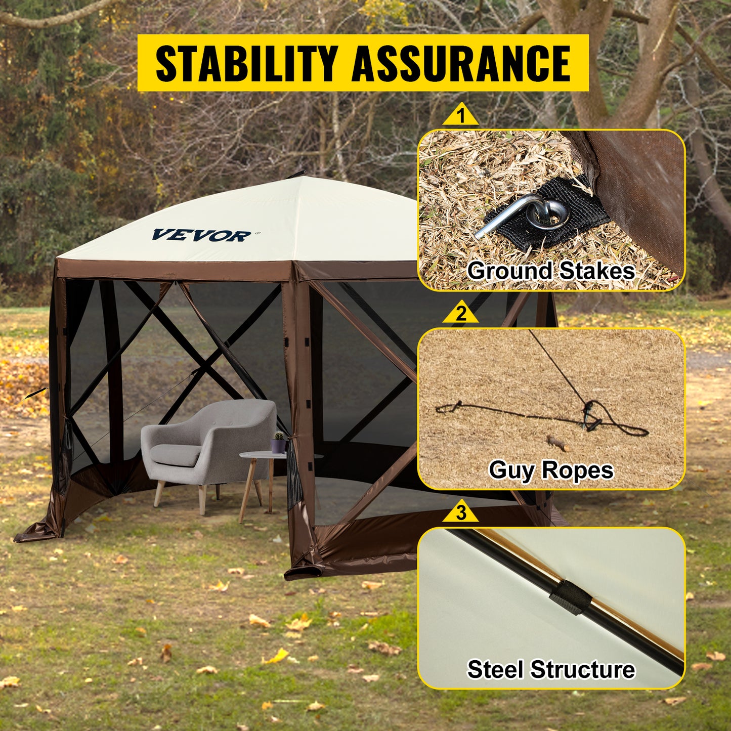 SucceBuy Pop Up Camping Gazebo Canopy Shelter