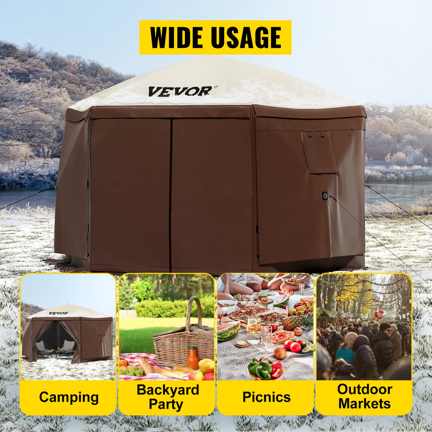 SucceBuy Pop Up Camping Gazebo Canopy Shelter