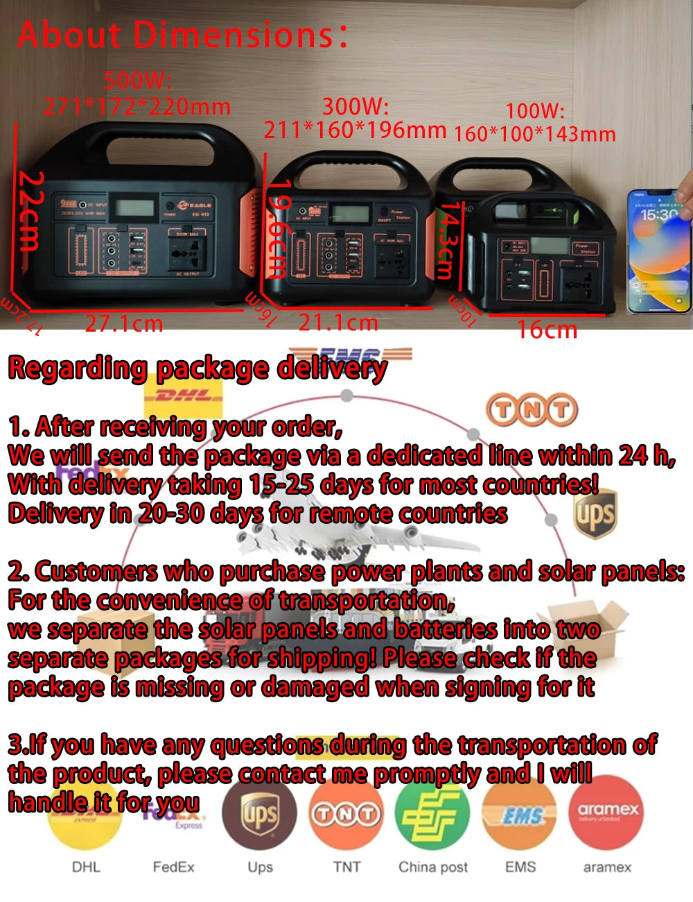GaiaRay Electric 500W Portable Solar Power Station LifePO4 Battery