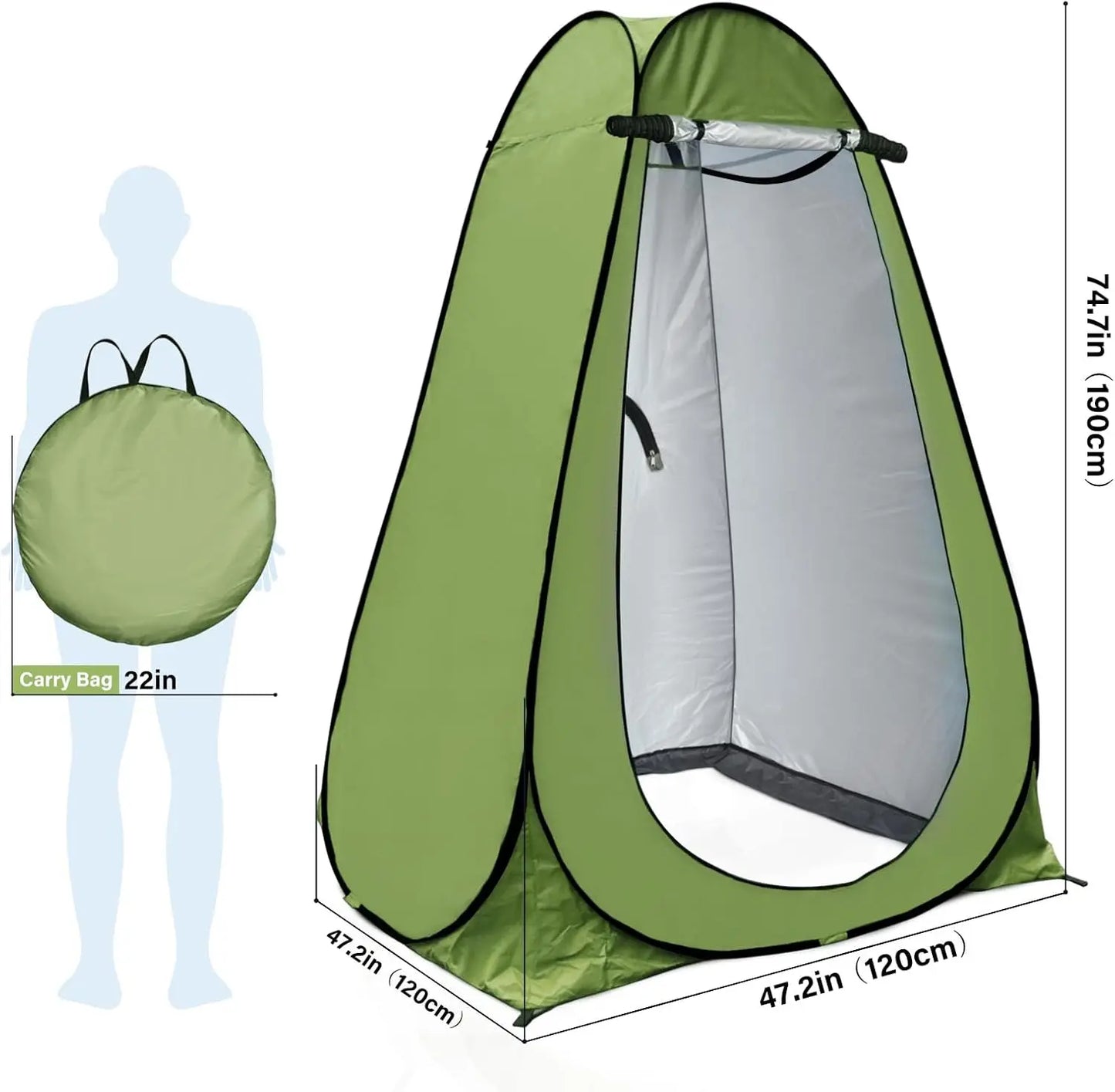 Portable Pop Up Privacy Shower Tent For Outdoor Use