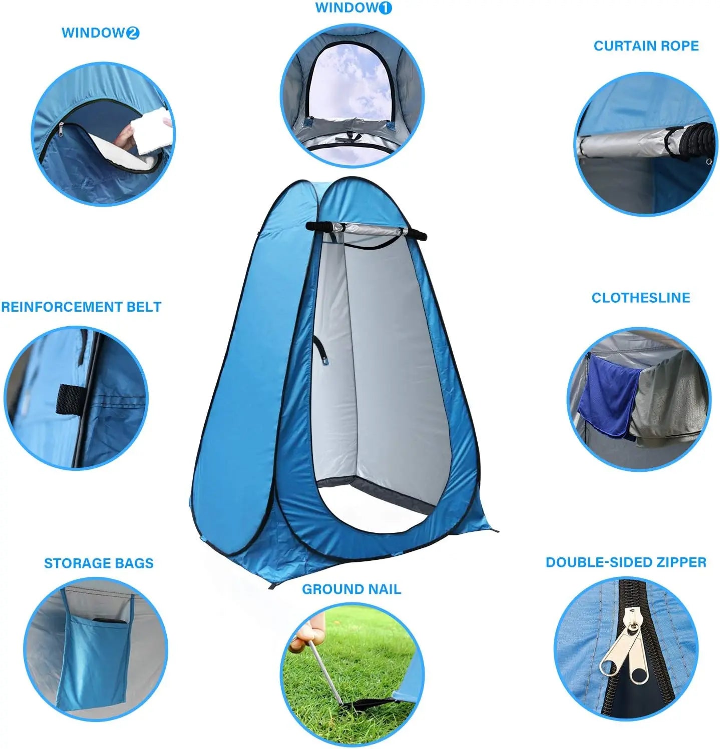 Portable Pop Up Privacy Shower Tent For Outdoor Use