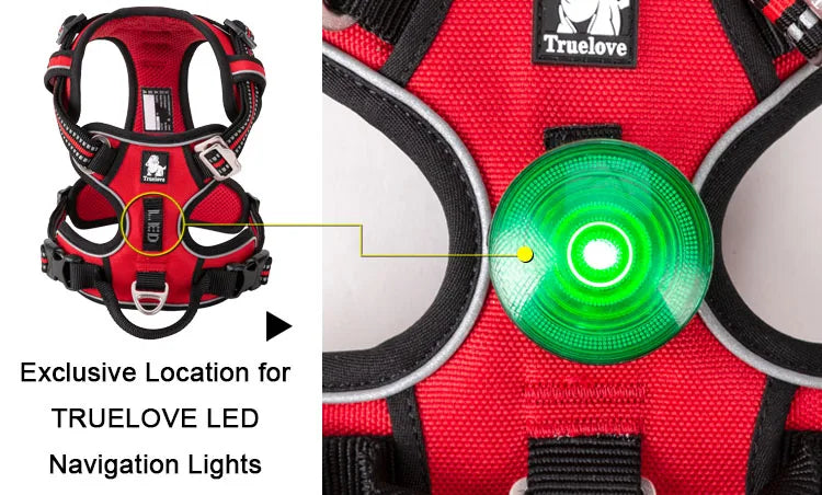 TRUELOVE Reflective Nylon Dog Harness No Pull Adjustable