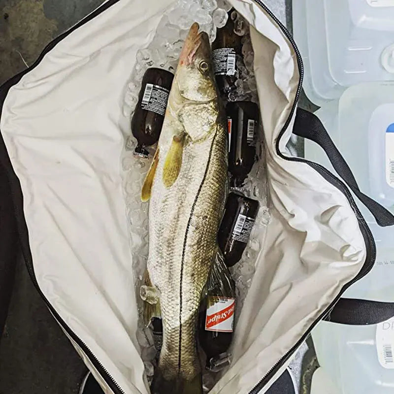 Insulated Fish Cooler Bag Portable Waterproof Tackle Storage
