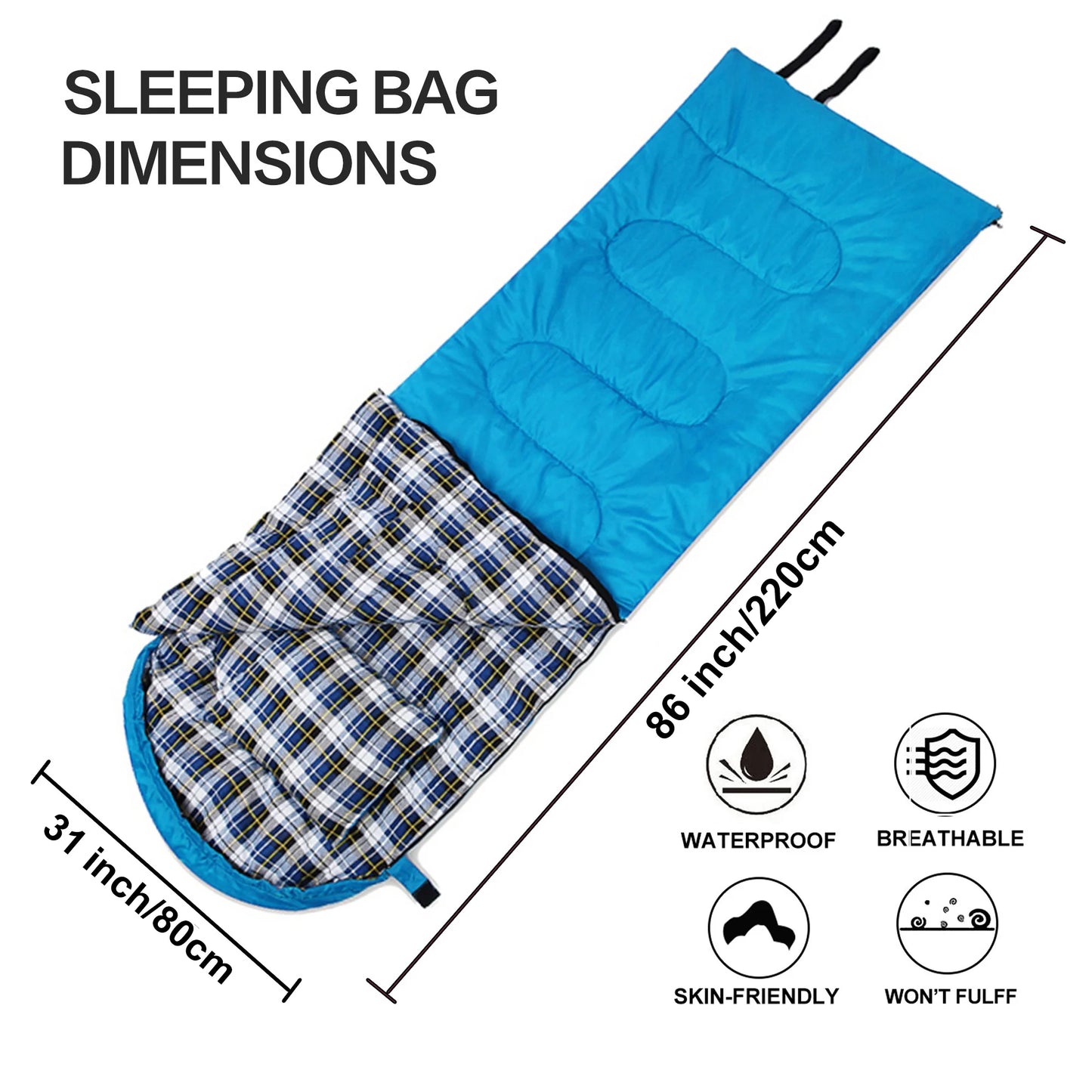 Desert Fox Soft Flannel Sleeping Bag Pillow Warm Winter Camping