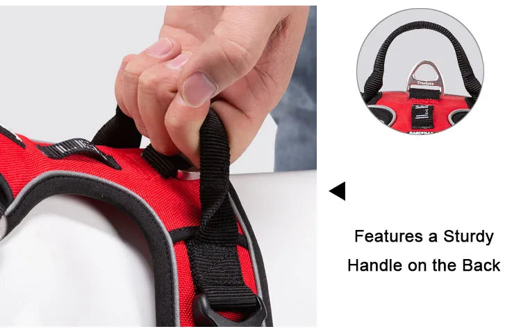 TRUELOVE Reflective Nylon Dog Harness No Pull Adjustable
