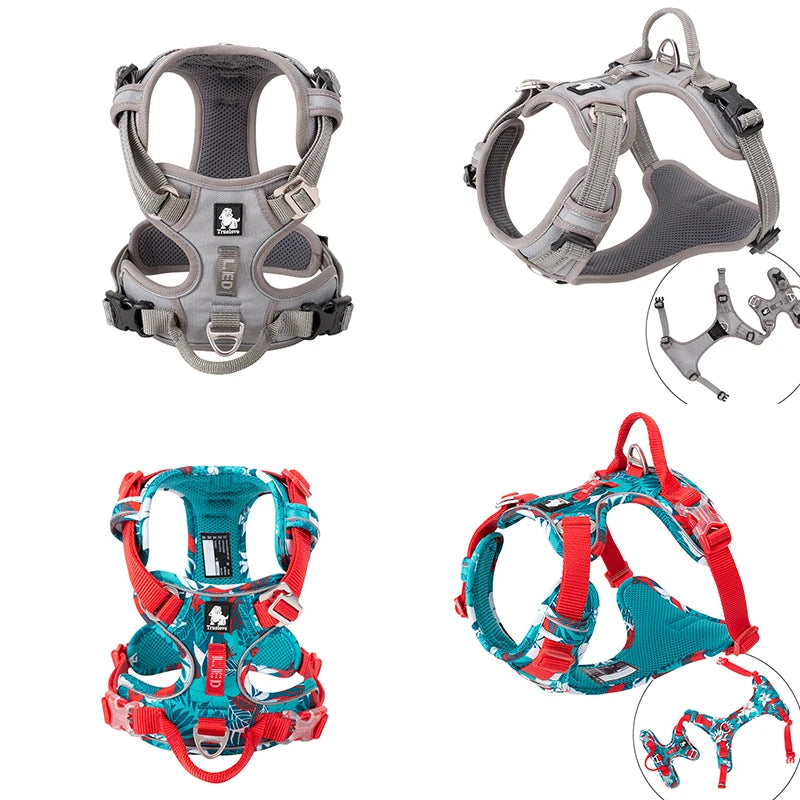 TRUELOVE Reflective Nylon Dog Harness No Pull Adjustable