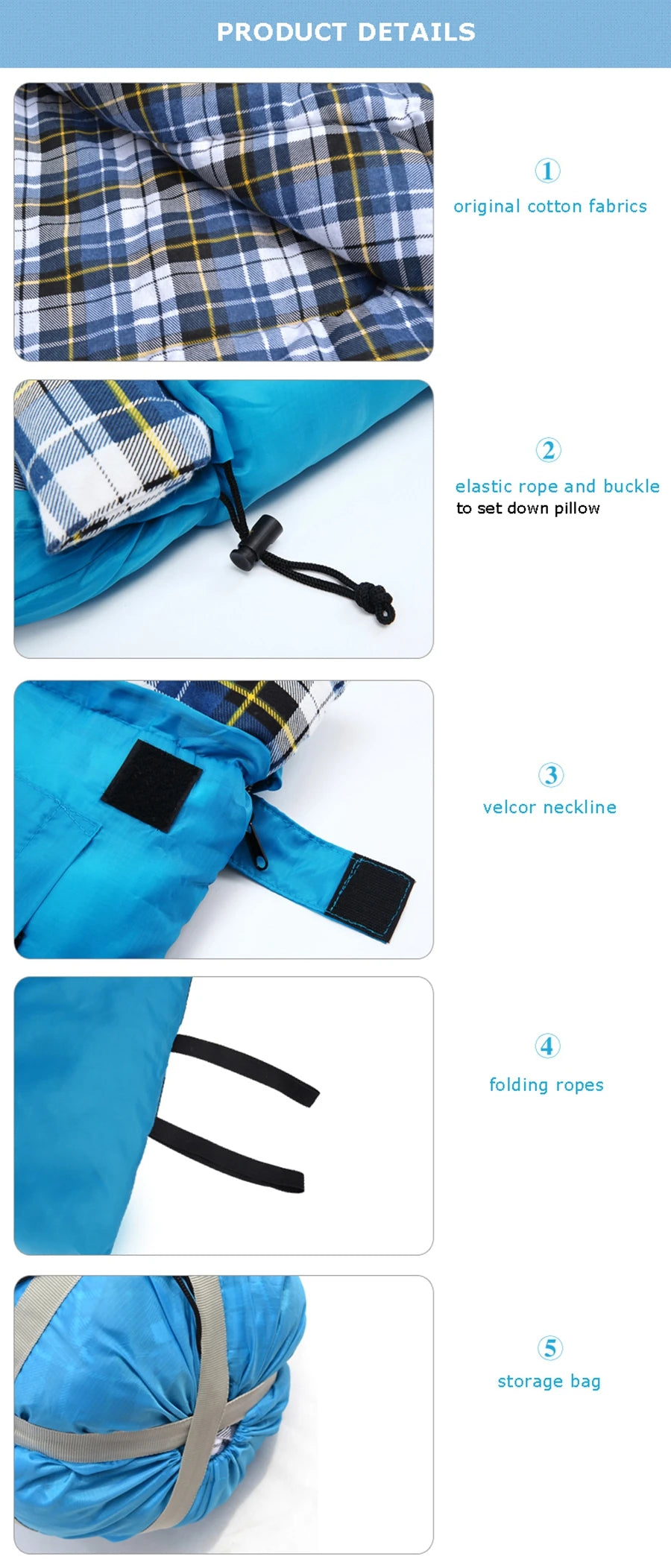 Desert Fox Soft Flannel Sleeping Bag Pillow Warm Winter Camping