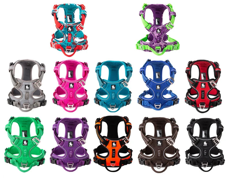 TRUELOVE Reflective Nylon Dog Harness No Pull Adjustable