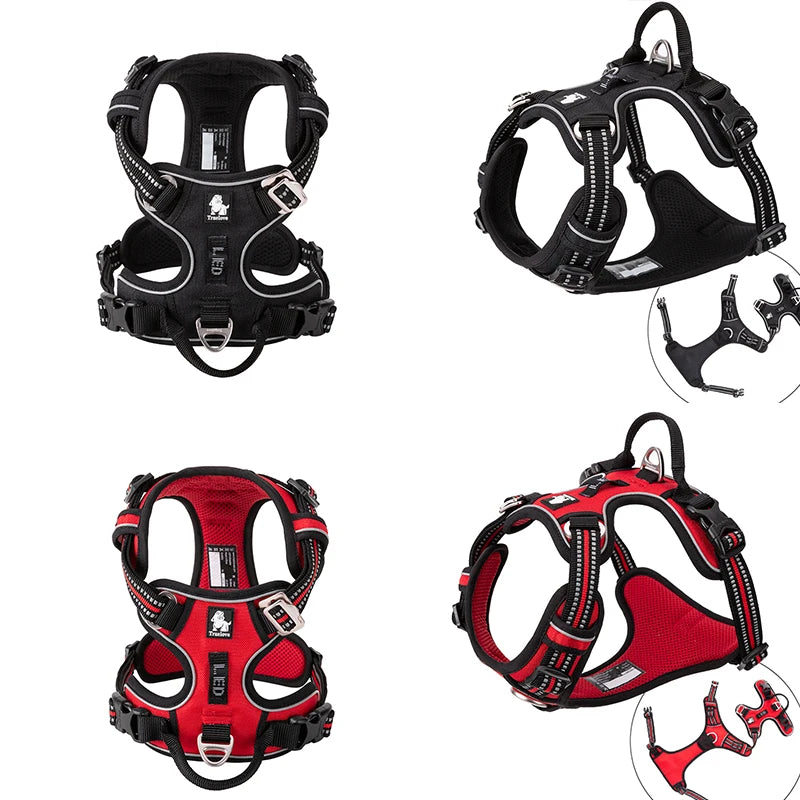 TRUELOVE Reflective Nylon Dog Harness No Pull Adjustable