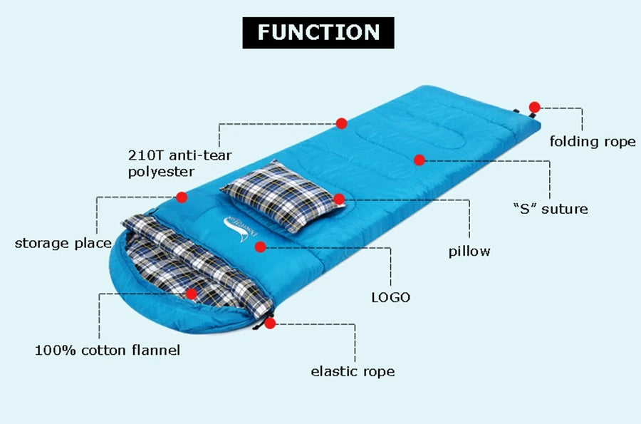 Desert Fox Soft Flannel Sleeping Bag Pillow Warm Winter Camping