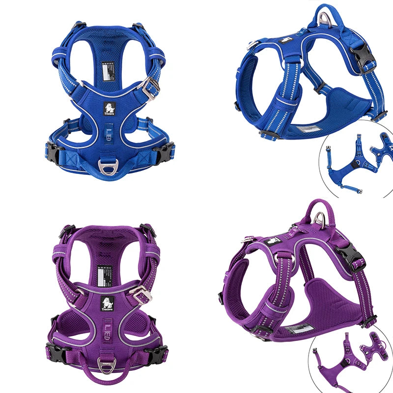 TRUELOVE Reflective Nylon Dog Harness No Pull Adjustable