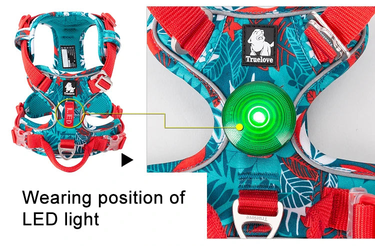 TRUELOVE Explosion Proof Dog Harness Camouflage Reflective Nylon