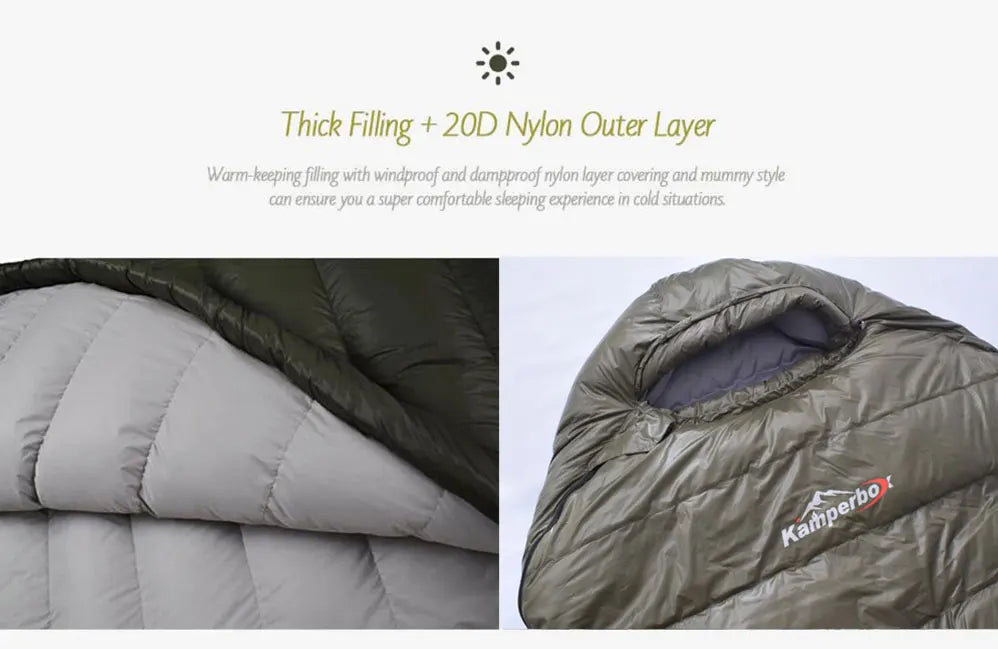 Kamperbox Down Sleeping Bag For Cold Winter Outdoor Camping Gear