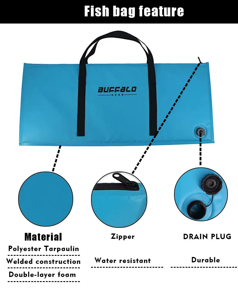 Insulated Fish Cooler Bag Portable Waterproof Tackle Storage