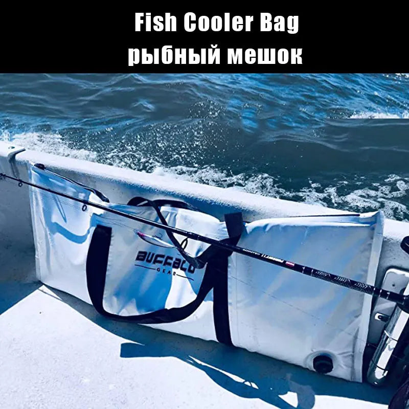Insulated Fish Cooler Bag Portable Waterproof Tackle Storage