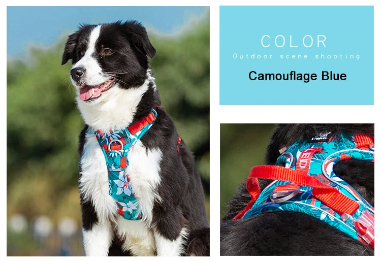 TRUELOVE Explosion Proof Dog Harness Camouflage Reflective Nylon