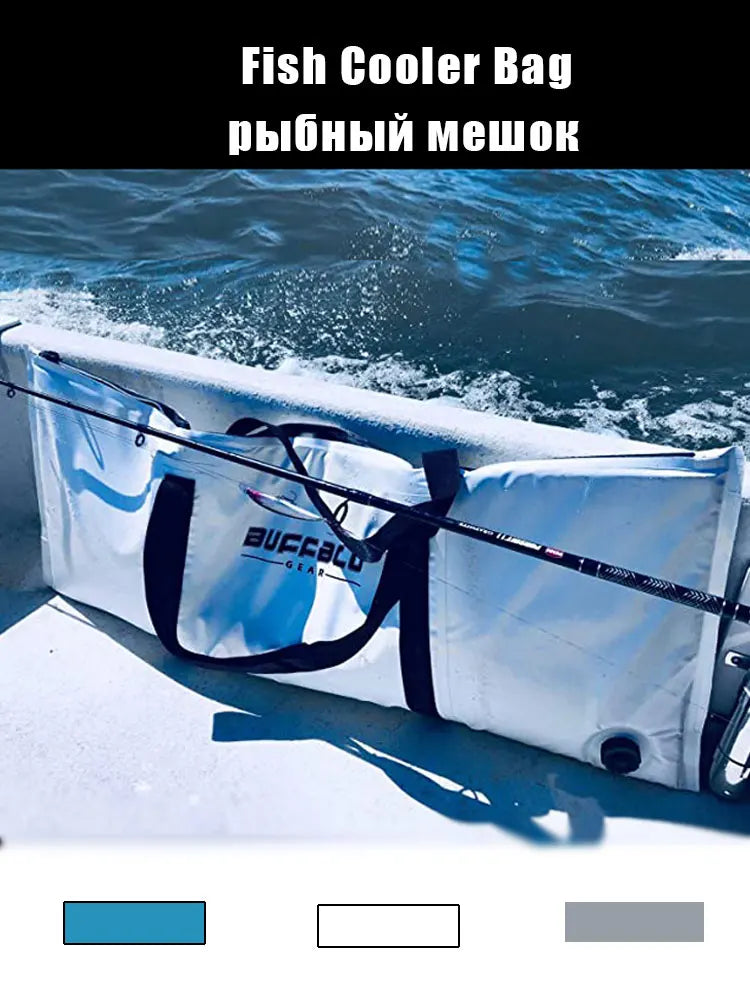 Insulated Fish Cooler Bag Portable Waterproof Tackle Storage