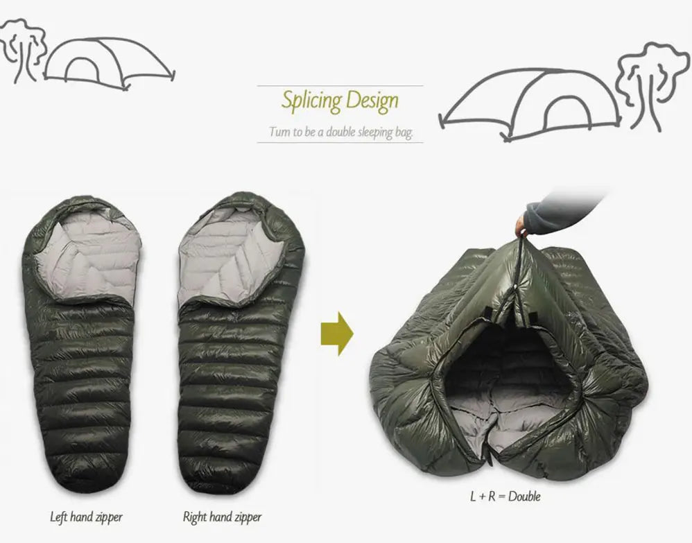 Kamperbox Down Sleeping Bag For Cold Winter Outdoor Camping Gear