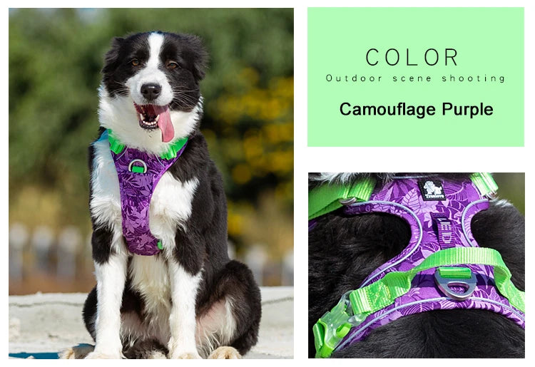 TRUELOVE Explosion Proof Dog Harness Camouflage Reflective Nylon