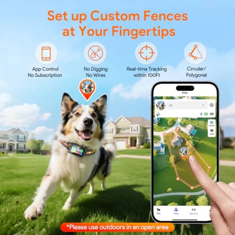 Outdoor GPS Dog Fence System With Waterproof Collar Beep Vibration