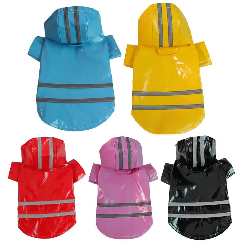 Waterproof PU Dog Raincoat With Hood For Pets