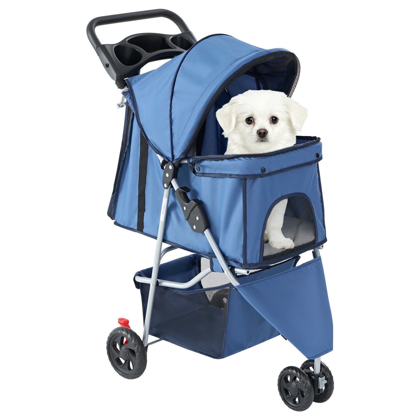 JHK 3-Wheel Foldable Pet Stroller With Mesh Windows