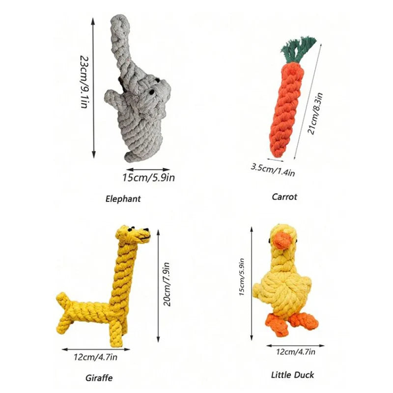 Handwoven Cotton Rope Dog Toy With Knot Chew For Pets